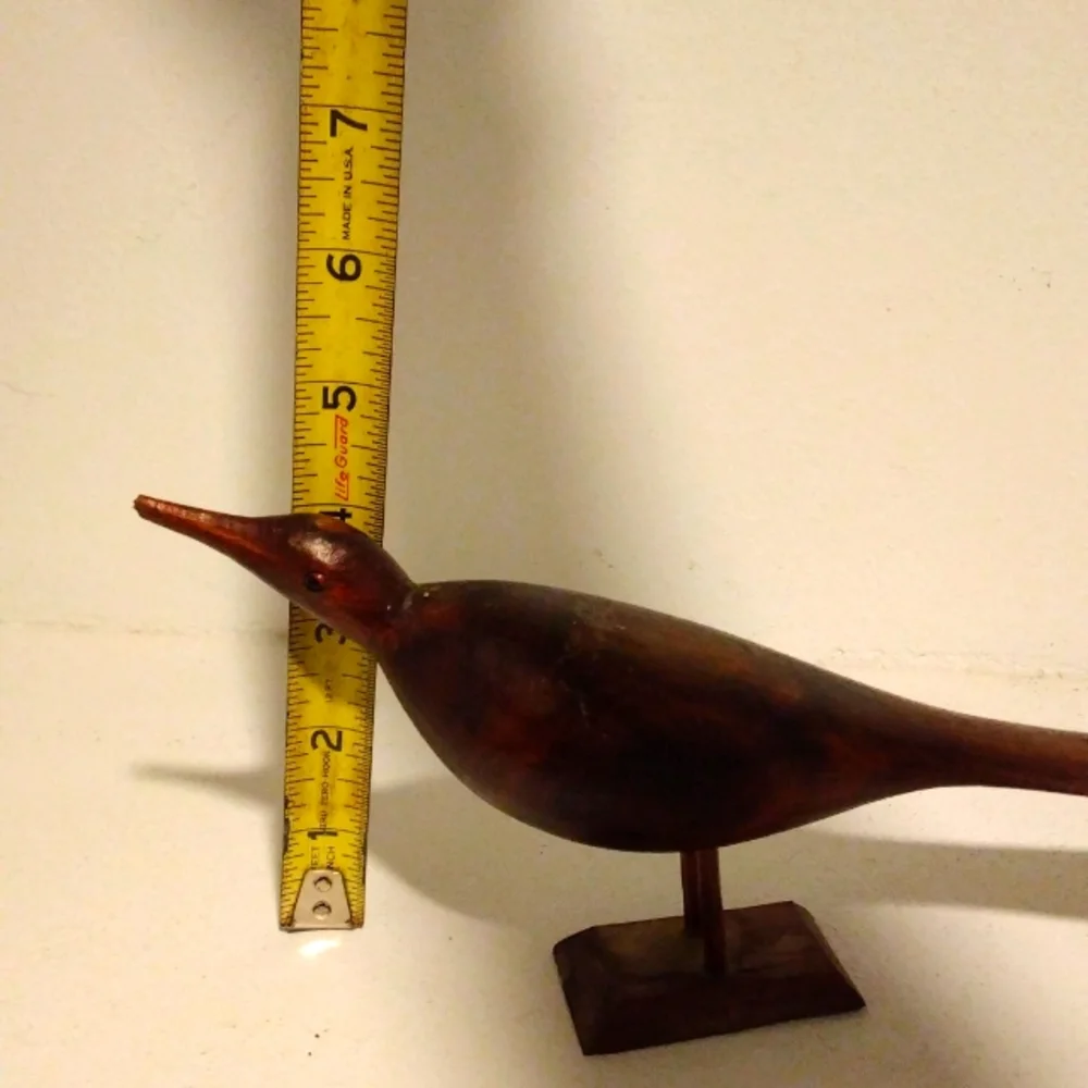 Artisan Hand Carved Rosewood Sandpiper Mid Century Modern Home Decor - Picture 10 of 11